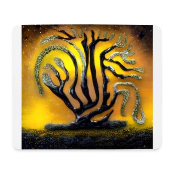 vieil arbre dans la nuit - Tapis de souris (format paysage) - blanc - Devant