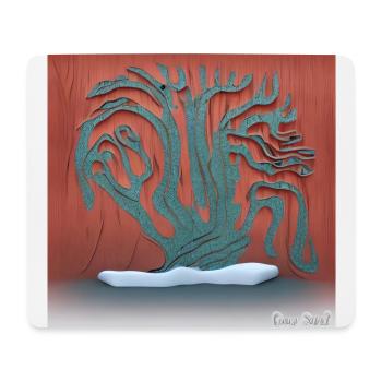 Alter Baum wartet auf den Frühling - Mousepad (Querformat) - Weiß - Vorne