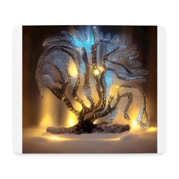 Alter Baum mit Lichtern - Mousepad (Querformat) - Weiß - Vorne