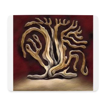 Alter Baum in Rot - Mousepad (Querformat) - Weiß - Vorne