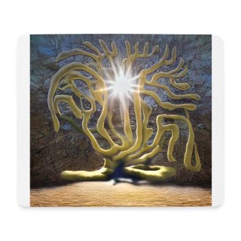 arbre debout au soleil - Tapis de souris (format paysage) - blanc - Devant