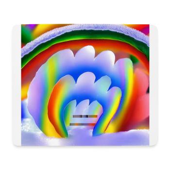 Arc-en-ciel en hiver - Tapis de souris (format paysage) - blanc - Devant
