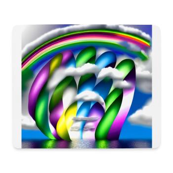 rainbow in clouds - Mouse Pad (horizontal) - white - Front