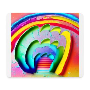 rainbow in sunny rainy day - Mouse Pad (horizontal) - white - Front