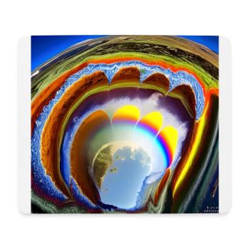 rainbow with sun from above - Mouse Pad (horizontal) - white - Front