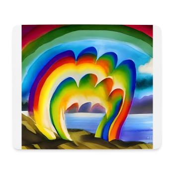 rainbow for artists with great sun above - Mouse Pad (horizontal) - white - Front