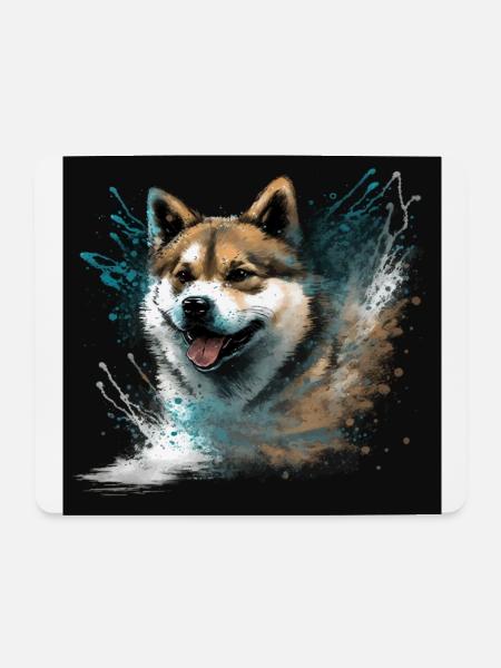 Akita Inu Dog - Mousepad (Querformat) - Weiß