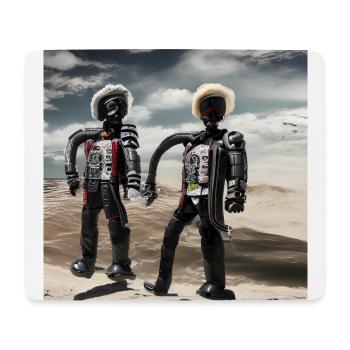men in cyber world - Mouse Pad (horizontal) - white - Front