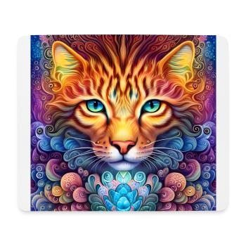 Psychedelischer Katzengeist. - Mousepad (Querformat) - Weiß - Vorne
