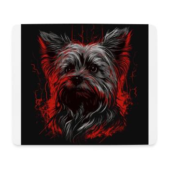Yorkshire Terrier - Tapis de souris (format paysage) - blanc - Devant