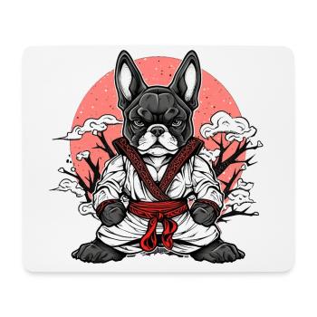 Französische Bulldogge Kung Fu Anime Stil - Mousepad (Querformat) - Weiß - Vorne