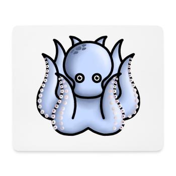 little cute light blue octopus - Mouse Pad (horizontal) - white - Front