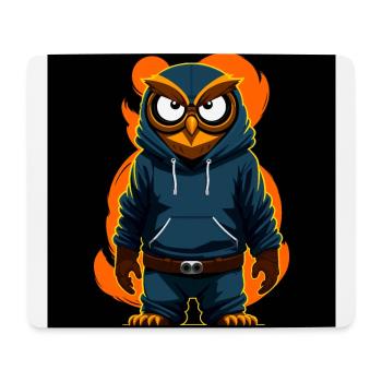 Hibou avec sweat à capuche - Tapis de souris (format paysage) - blanc - Devant