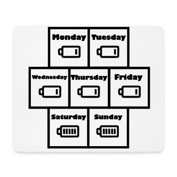 Batterien und Wochenende - Mousepad (Querformat) - Weiß - Vorne