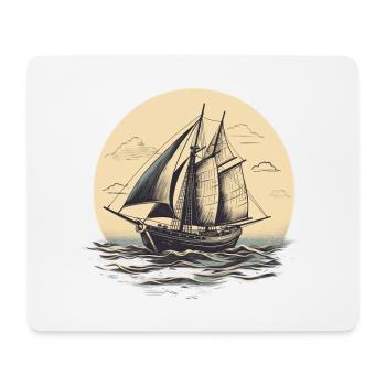 Segel Shiff vintage illustration - Mousepad (Querformat) - Weiß - Vorne