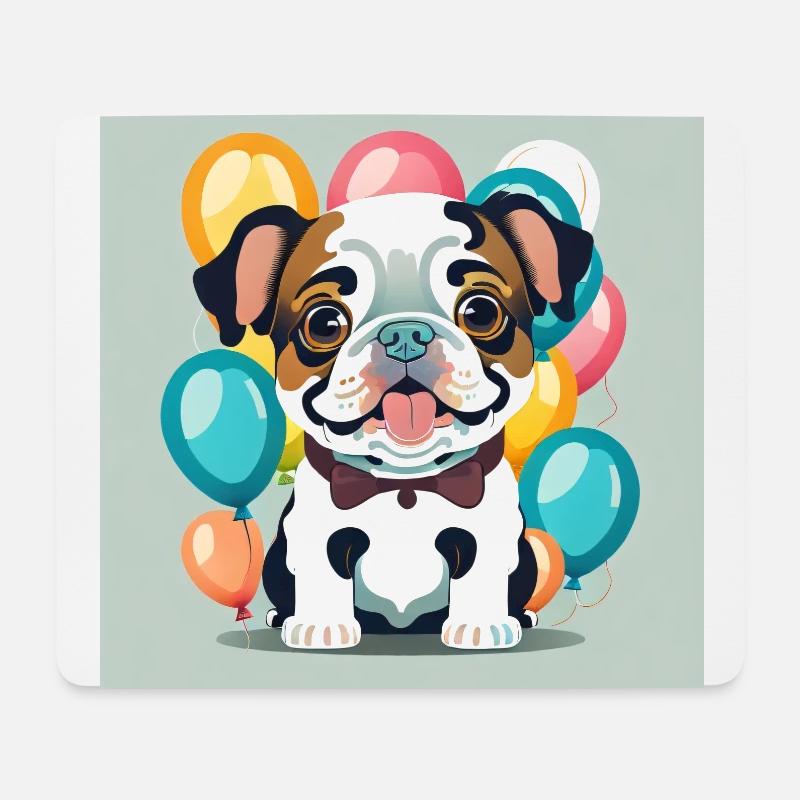 Bulldogge - Mousepad (Querformat) - Weiß