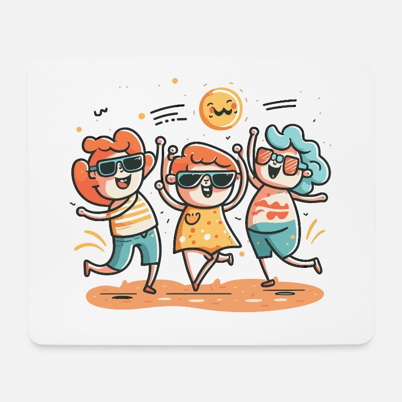 Strandparty-Groove - Mousepad (Querformat) - Weiß