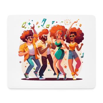 Soirée discothèque - Tapis de souris (format paysage) - blanc - Devant