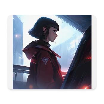 Serene Enigma: Captivating Anime-Style Portrait - Mouse Pad (horizontal) - white - Front