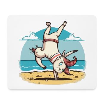 Athlète licorne - Tapis de souris (format paysage) - blanc - Devant
