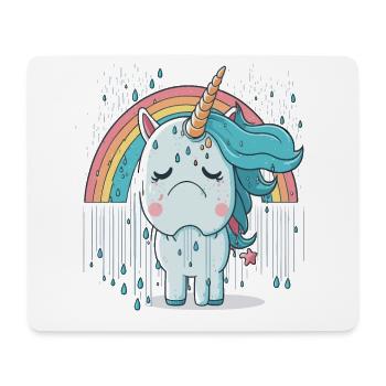Einhorn im Schmerz - Mousepad (Querformat) - Weiß - Vorne