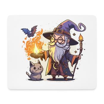 Wizard and Familiar - Mouse Pad (horizontal) - white - Front