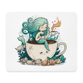 Mermaids morning pick-me-up - Tapis de souris (format paysage) - blanc - Devant