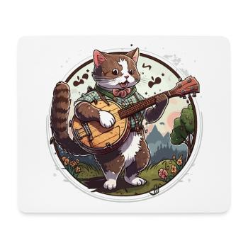 Chat mélodique - Tapis de souris (format paysage) - blanc - Devant