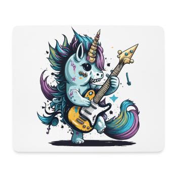 Rockin Einhorn - Mousepad (Querformat) - Weiß - Vorne