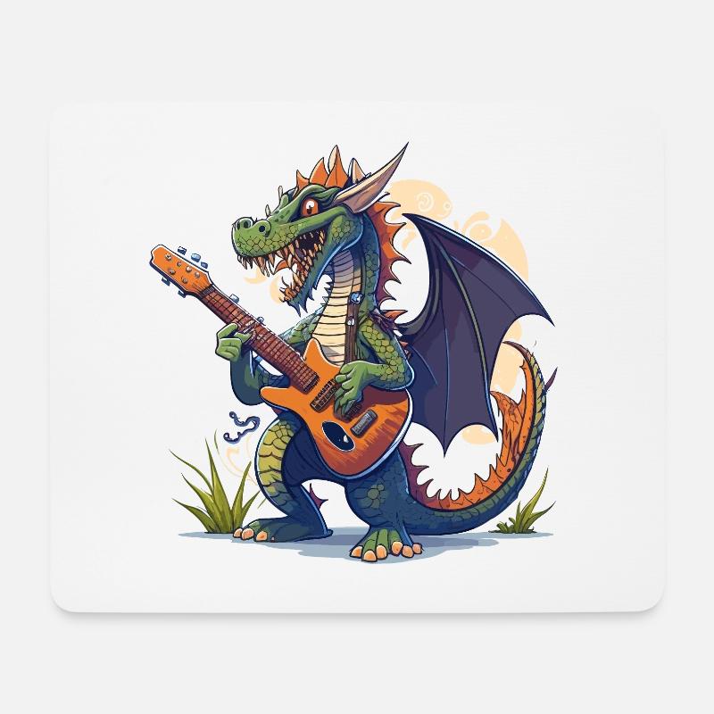 Schaukelnder Drache - Mousepad (Querformat) - Weiß