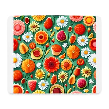 Summer Floral Pattern - Mouse Pad (horizontal) - white - Front
