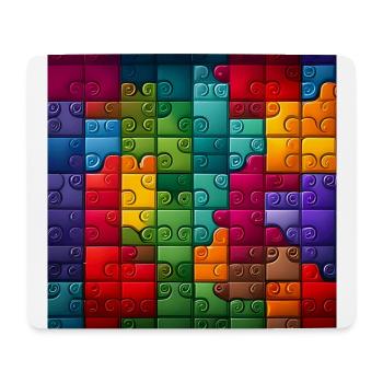 Colorful Rainbow Jigsaw Puzzle Pattern - Mouse Pad (horizontal) - white - Front