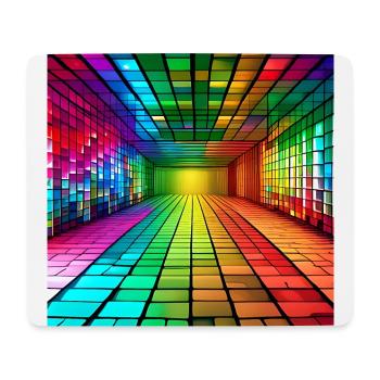 3D Rainbow Squares - Mouse Pad (horizontal) - white - Front