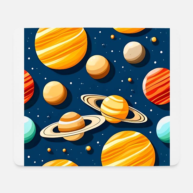 Verrücktes Sonnensystem-Muster - Mousepad (Querformat) - Weiß