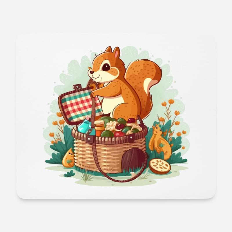 Picknick-Freunde - Mousepad (Querformat) - Weiß