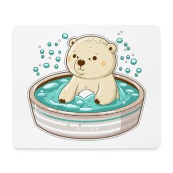 Relaxing Polar Bear - Mouse Pad (horizontal) - white - Front