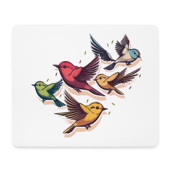 L’escouade des oiseaux - Tapis de souris (format paysage) - blanc - Devant