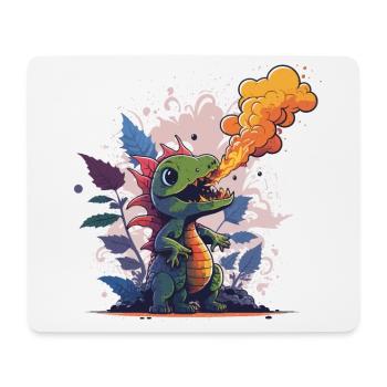 Feuerspucker - Mousepad (Querformat) - Weiß - Vorne
