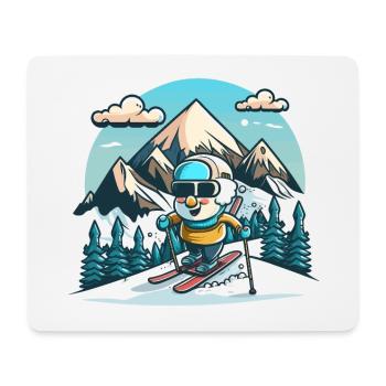 Abenteuer im Schnee - Mousepad (Querformat) - Weiß - Vorne