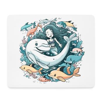 Meerjungfrauen-Abenteuer - Mousepad (Querformat) - Weiß - Vorne