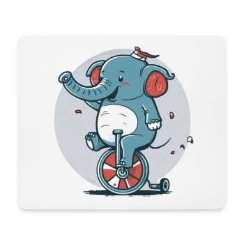 Unicycle Elephant - Mouse Pad (horizontal) - white - Front