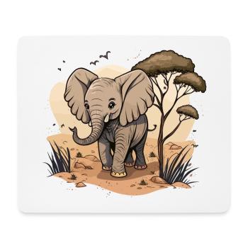 Géant de la savane - Tapis de souris (format paysage) - blanc - Devant