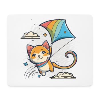 Up in the Sky avec Kitty - Tapis de souris (format paysage) - blanc - Devant