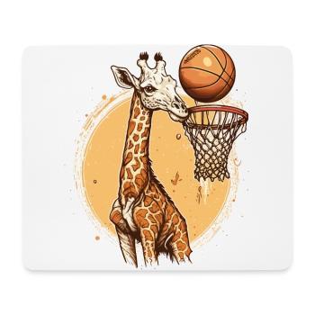 Giraffe on the Court - Mouse Pad (horizontal) - white - Front