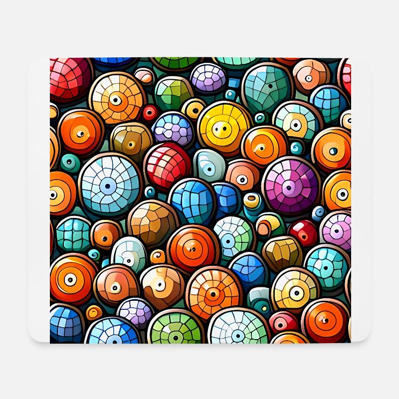 Murakami-Mosaik-Muster - Mousepad (Querformat) - Weiß