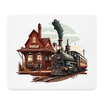 Steaming into the Station - Mouse Pad (horizontal) - white - Front