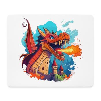 The Fire Breathing Dragon - Mouse Pad (horizontal) - white - Front