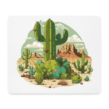 Le Royaume des Cactus - Tapis de souris (format paysage) - blanc - Devant