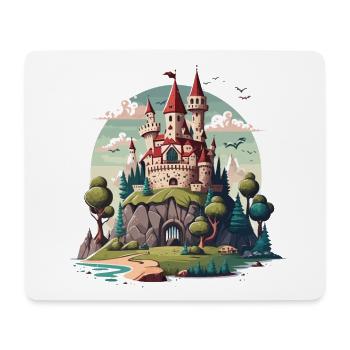 Château dans les collines - Tapis de souris (format paysage) - blanc - Devant