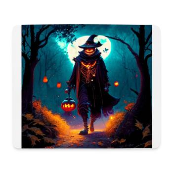 Kürbiskopfmann im düsteren Wald - Mousepad (Querformat) - Weiß - Vorne